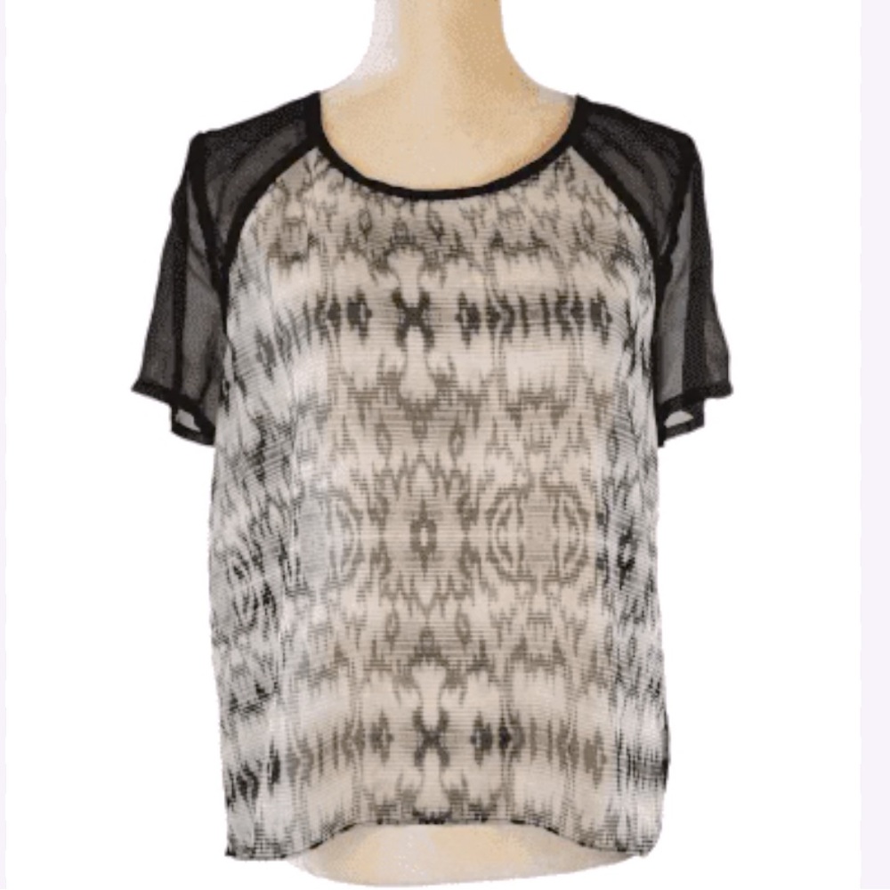 American Eagle Vintage Sheer Split Back Print Top… - image 2